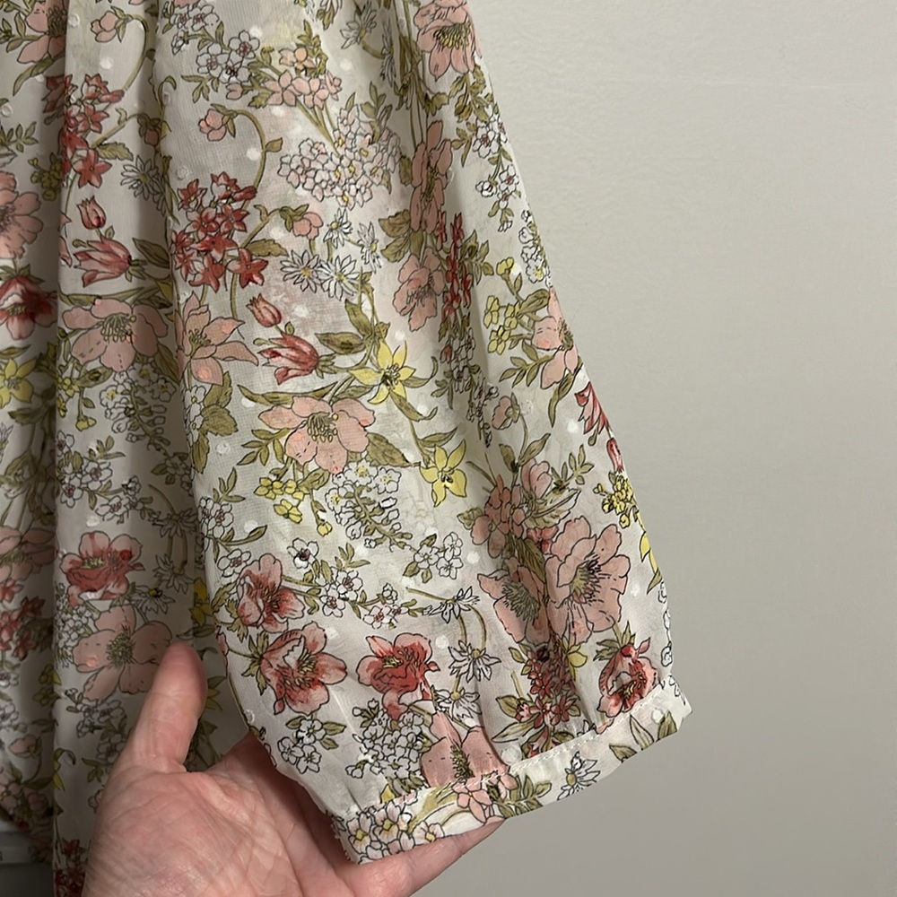 Skies Are Blue floral button up blouse small cottagecore - Picture 3 of 5